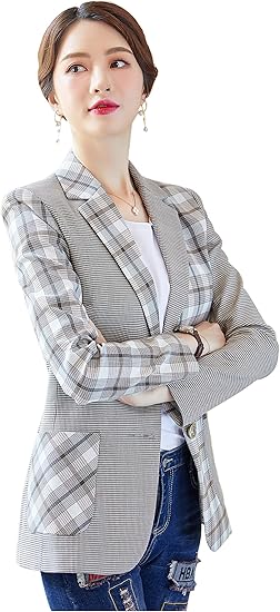 Amazon 在庫処分 Manmanfei テーラード ジャケット レディース フォーマル ジャケット ブレザー すべての季節 長袖 通勤 カジュアル オフィス スリム 複数のサイズ コート ジャケット 通販