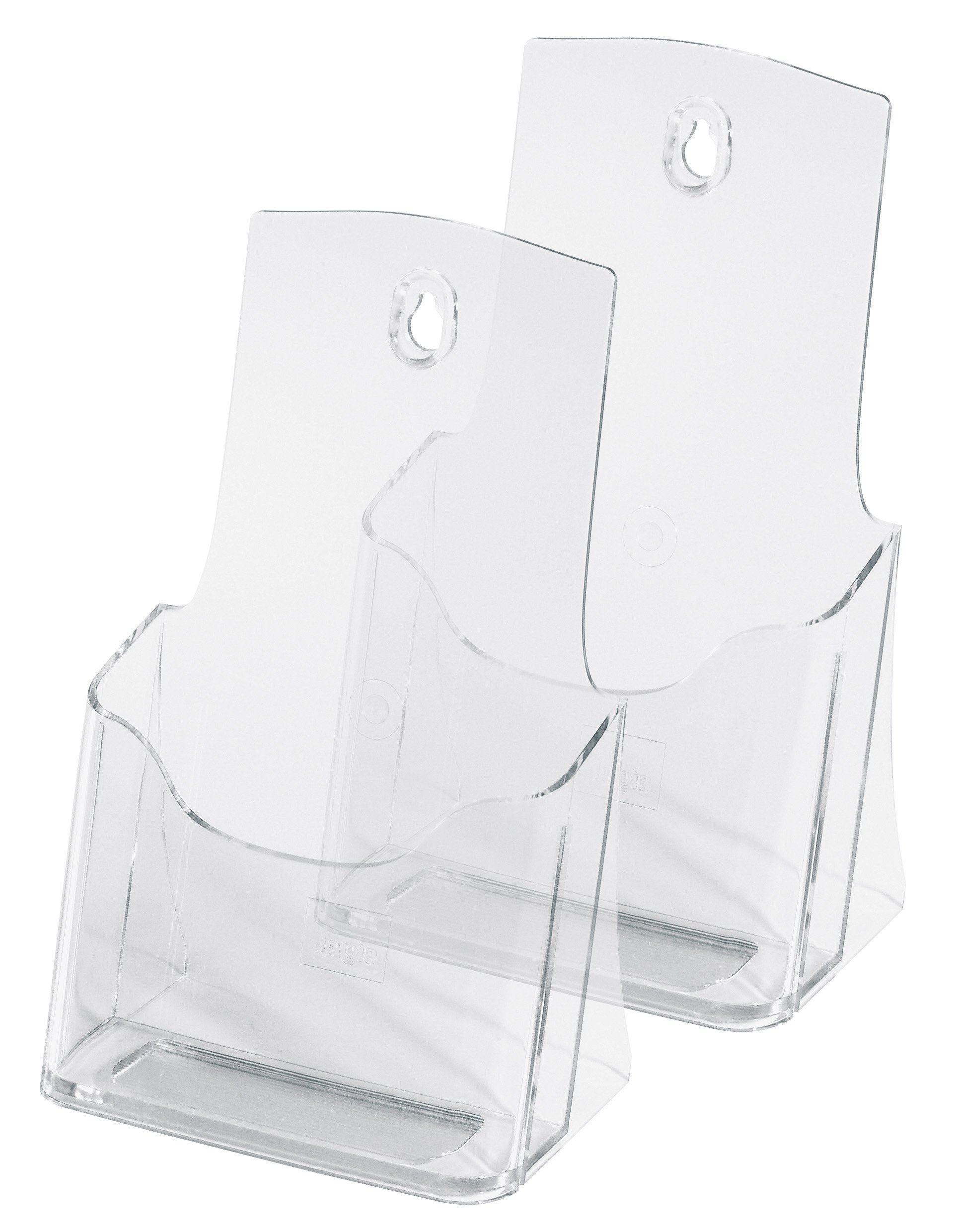 SIGEL LH313 Table-Top Literature Holder, for A6 and DL, uv resistant acrylic, clear, 2 Pieces