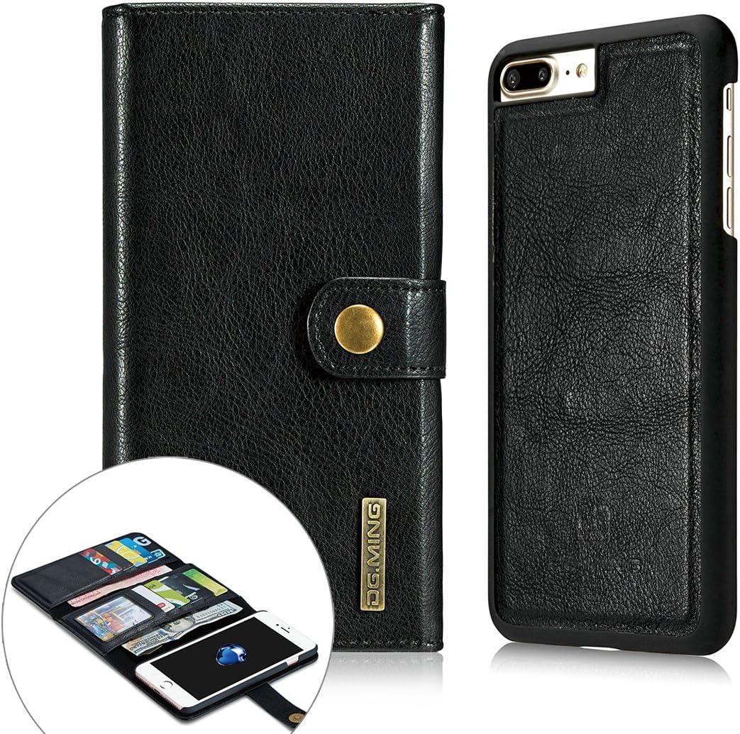 iPhone 7 Plus Case,Wallet Detachable Large Storage [Genuine Leather