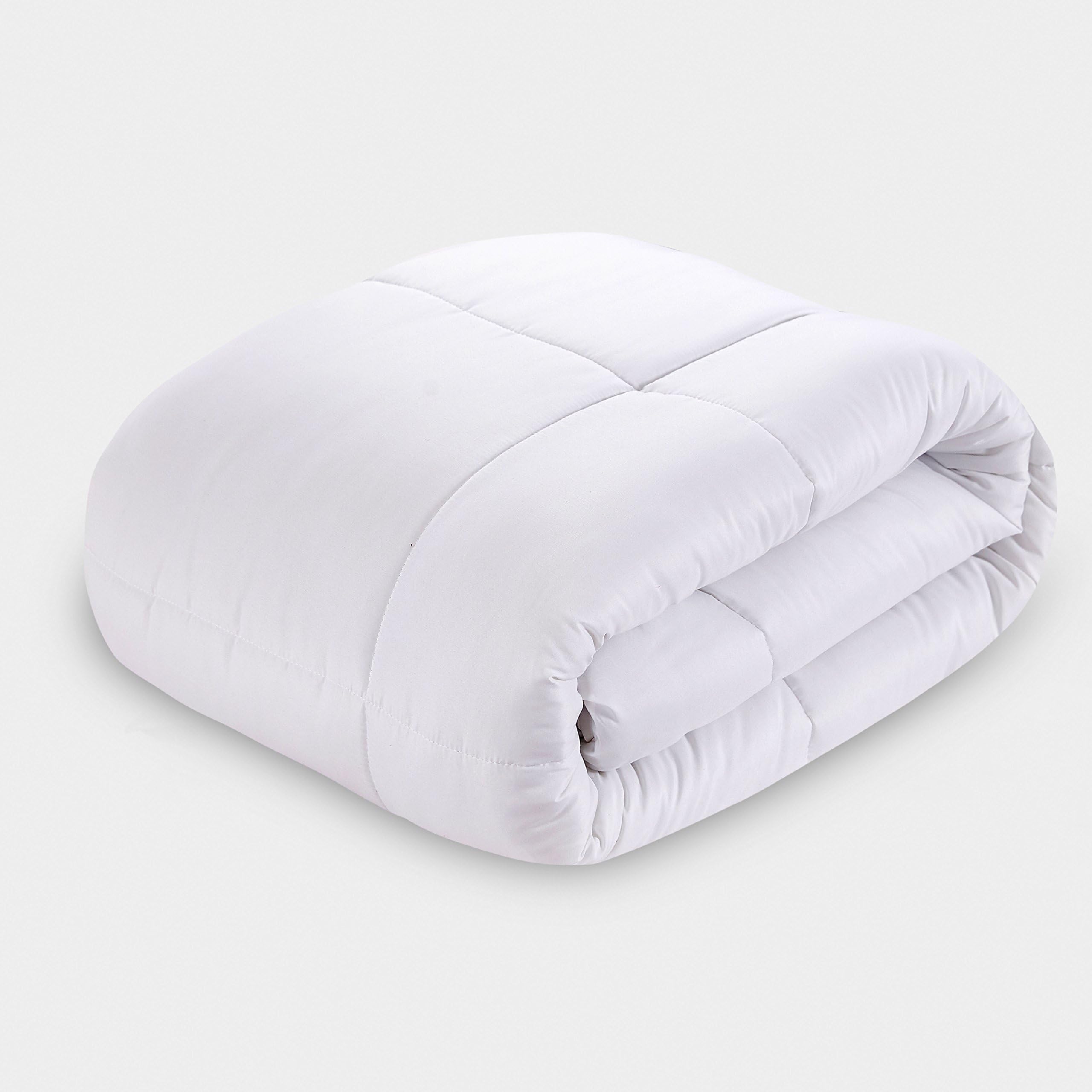 sheltin White Down Alternative Quilted Comforter with Corner Tabs, Duvet Insert, Hypoallergenic, Plush Microfiber Fill, Flurry, Warm, and Soft, Machine Washable, All-Season.Full/Queen