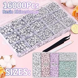 16000Pcs Resin Rhinestones with Tweezers for