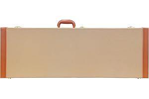 Lykos 39" Upgraded High Grade Electric Guitar Square Hard Case Tweed Fits Fender Stratocaster/Telecaster and other Standard Electric Guitars Hard Shell Protective Carrying Case (Yellow)