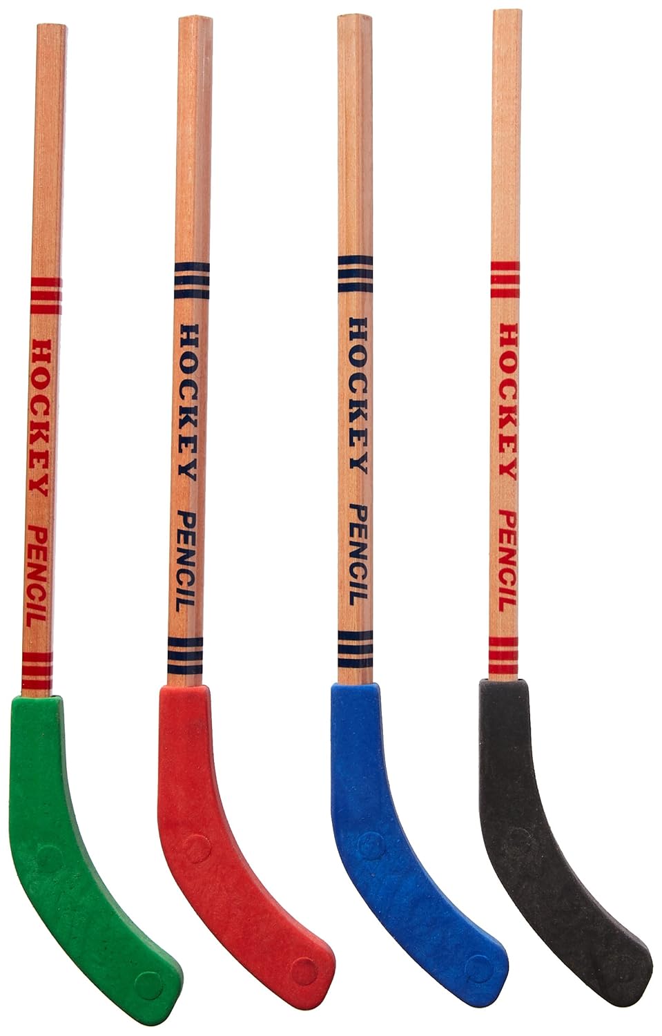 Hockey Stick Pencils Square Pencil Shaft with Eraser Blade. 12 Each