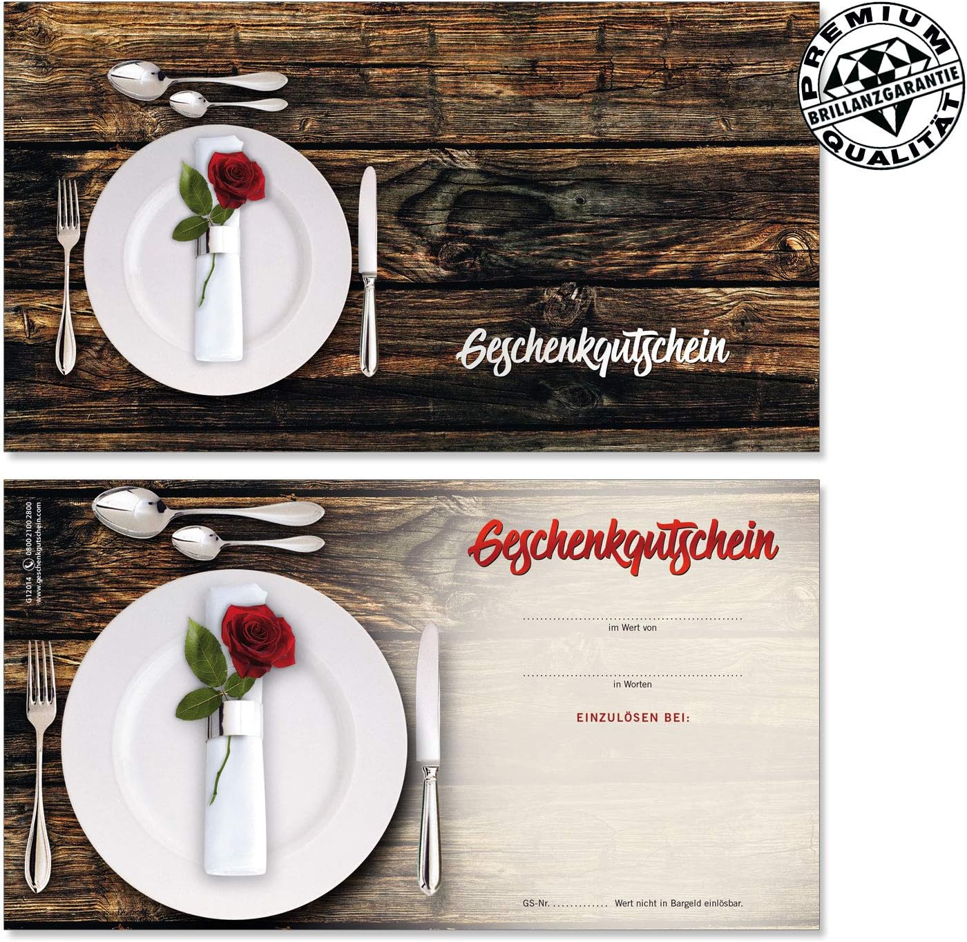 10 Gutscheinkarten Geschenkgutscheine. Gutscheine für Restaurant