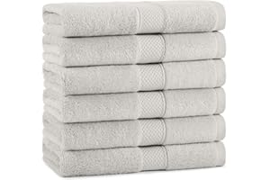 Aston & Arden Egyptian Hand Towels - (Pack of 6) Oversized Ultra Soft Thick & Absorbent, 100% Ringspun Egyptian Cotton Bathroom Towel for Spa, Hotel, 600 GSM, 16 x 30 in, Tan