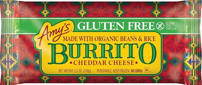 Amy S Frozen Cheddar Cheese Burrito Gluten Free 5 5 Ounce Amazon Com Grocery Gourmet Food