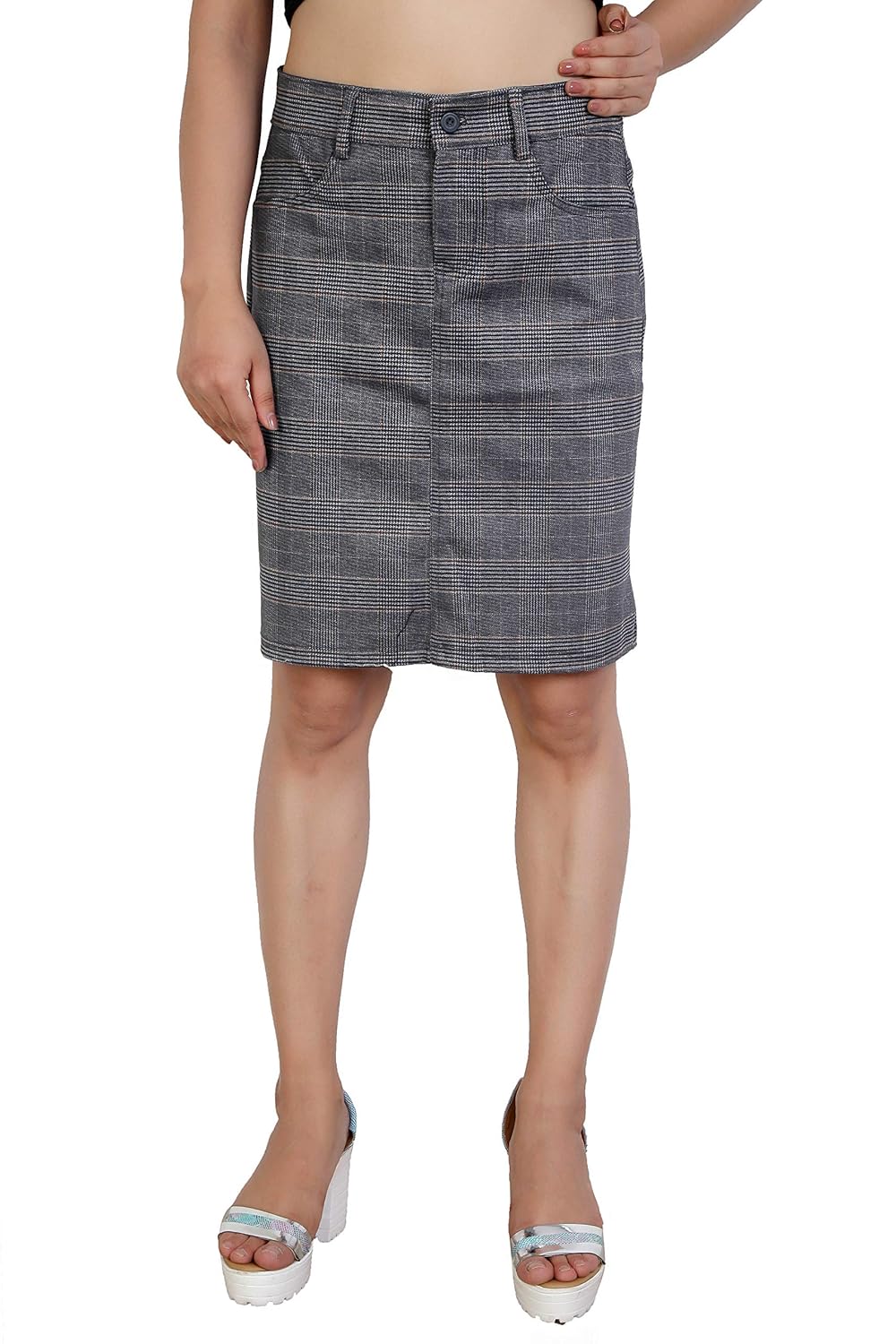 Buy FCK3 Women Cotton Pencil Cut Skirt at Amazon.in