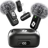 SONEVOX AirMic Mini Microphone for iPhone &amp; Android (2TX+2RX+Charging Case) | Clear 48kHz/24-bit Audio, AI Noise Cancellation, 5g, 60H Use, Wireless Mic for Content Creators, YouTube TikTok Podcast Vlog