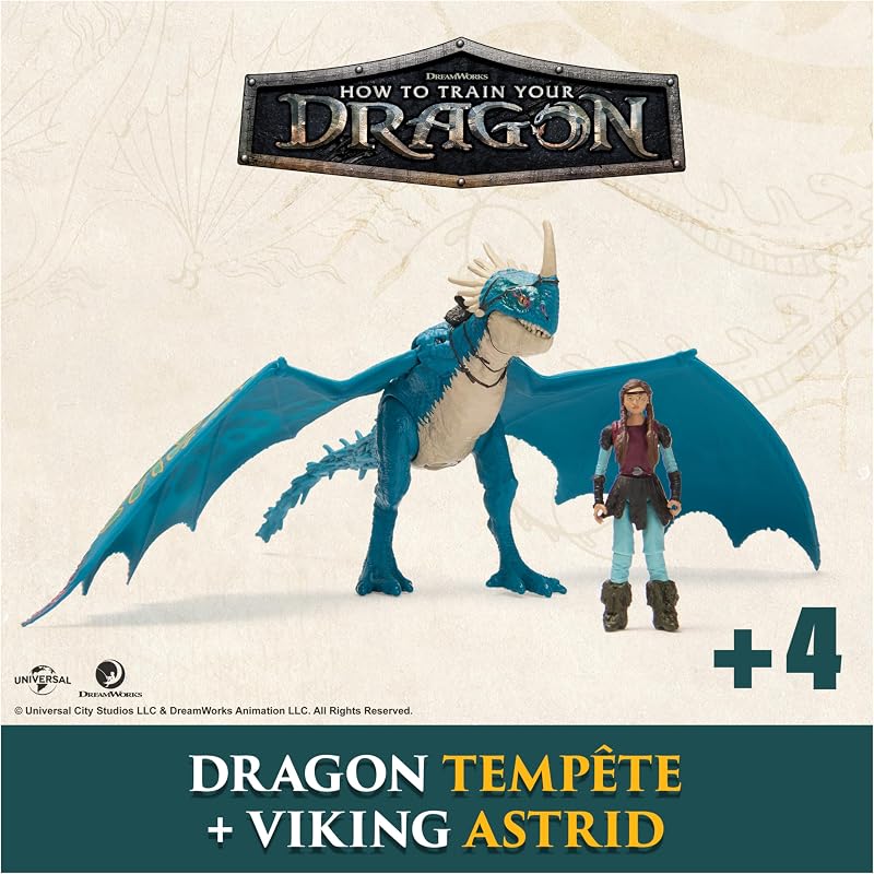 - Figurine Articulée Dragon Tempête + Viking Astrid