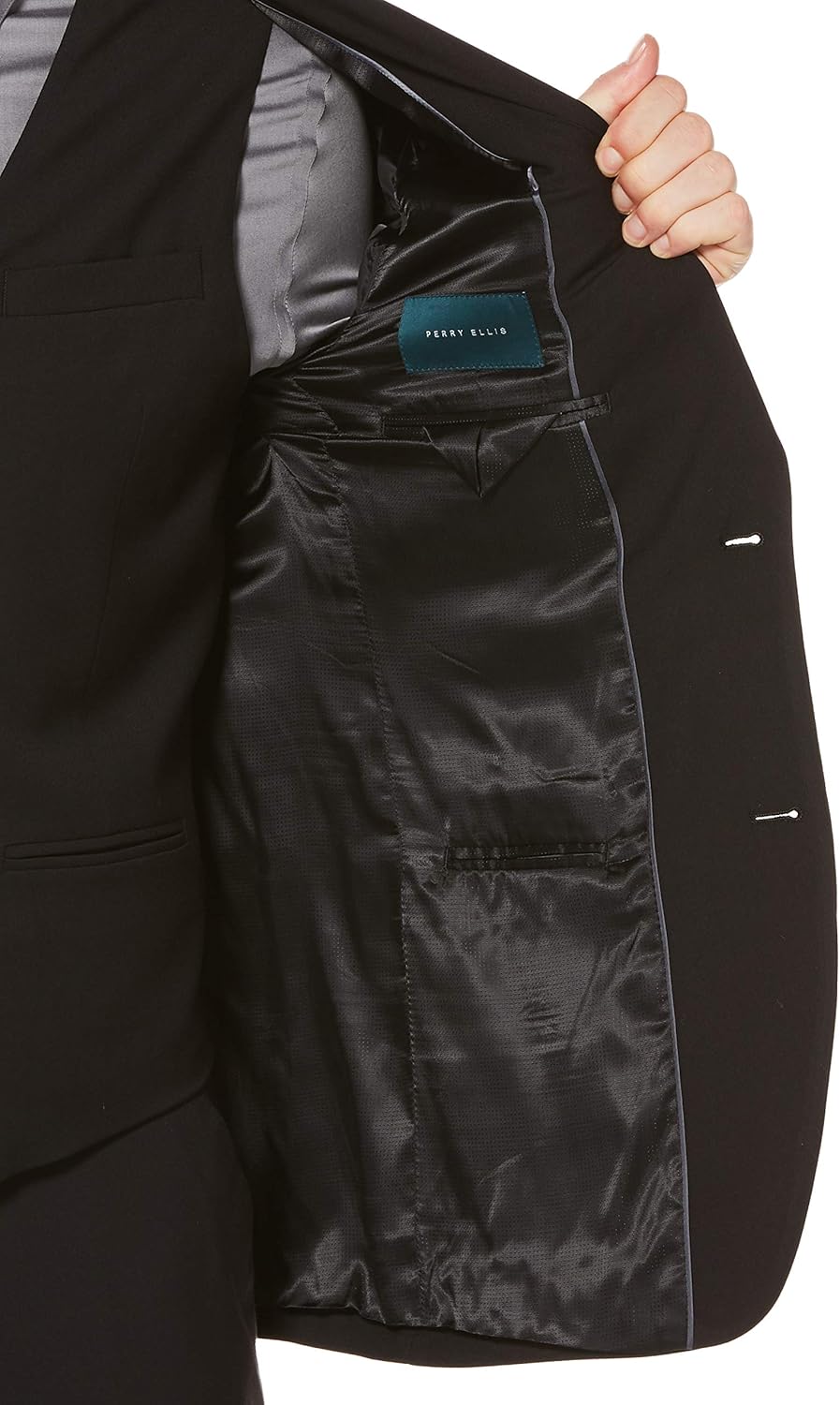 Perry Ellis Men's Slim Fit Solid Jacket at  Men’s Clothing store: Business Suit Jackets