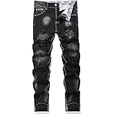 CIVYCEBY Men's Jeans Ripped Distressed Slim fit Jeans for Men Straight Leg Comfort Flex Jeans Designer Fashion Pants