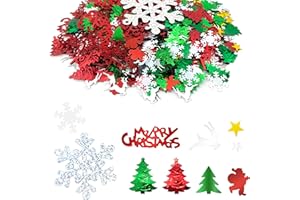 Quacc 50g Christmas Confetti Table Confetti 10 Christmas Design Santa Claus Reindeer Stars for Decorations