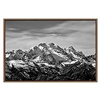 SIGNWIN Framed Canvas Wall Art Snow Mountains Peyto Lake in Canada Landscape Wilderness Photography Modern Art Scenic Dramatic Black and White for Living Room, Bedroom, Office - 16