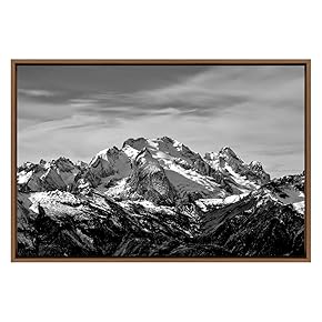 SIGNWIN Framed Canvas Wall Art Snow Mountains Peyto...