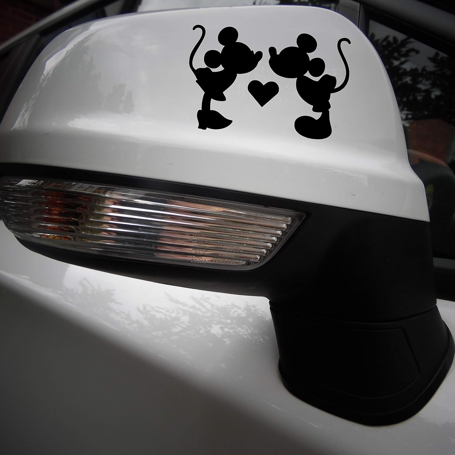 Pack of 6 Mouse Love Heart Novelty Small car Stickers, Waterproof Decals, Mickey Light Switch, Laptop, Water Bottles, Mirrors
