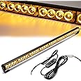 Led Strobe Lights 36 Inch Yellow Flashing Safety Warning Emergency Strobe Light Bar Caution Directional Police Car Vehicle Pickup Truck Rear Window Traffic Advisor (35.5 IN, Yellow/Amber)