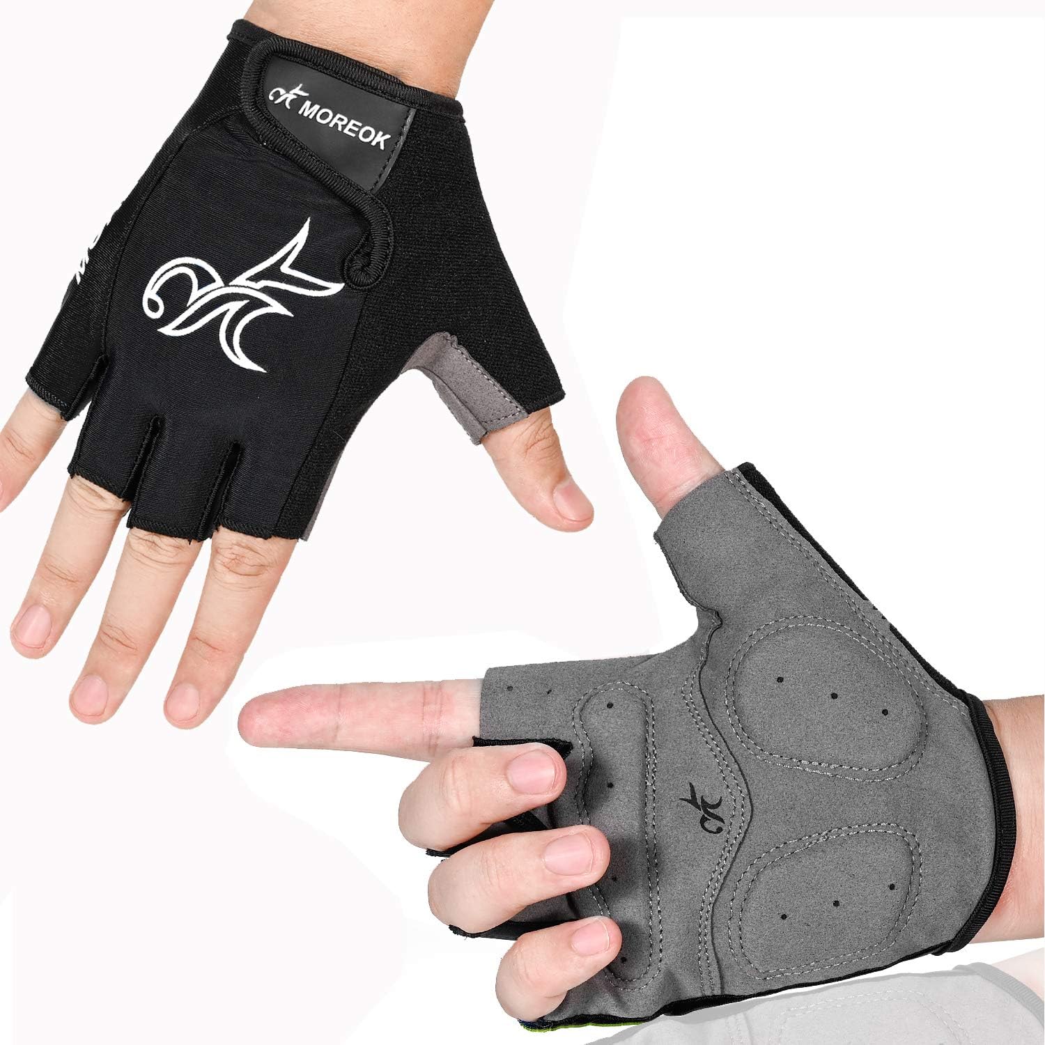 MOREOK Cycling Gloves Mountain Bike Gloves 5MM SBR Pad Shock-Absorbing Anti- Slip Breathable MTB DH Road Bicycle Gloves for Men Women : Clothing