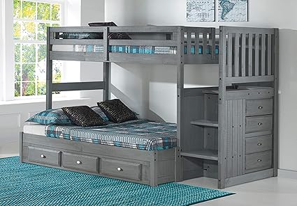 Amazon.com: American Furniture Clics 80-TF-K80 Staircase bunkbed ...