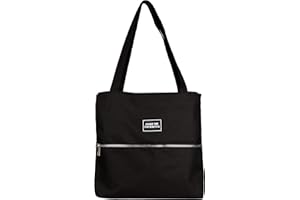 HULA BAGS Black Foldable Tote Bags for Women, Work, Laptop, Gym, Beach Baby Bag Travel Bag, Foldable Purse Satchel Handbag Weekender Bags