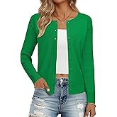 Ivicoer Women's Cardigan Sweater Button Up Cardigan Textured Sleeves Crew Neck Sweater Trendy Outfits 2026