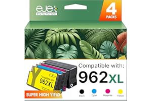ejet 962XL Ink Cartridges Combo Pack for HP 962 Ink Cartridges HP962xl/962 HP962 Ink 962XL Black and 962 Color Combo Pack Work for HP Office Jet Pro 9010 9020 9015 9018 Printers, 4 Pack