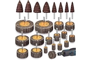 PHNTAKE 24PCS Flap Wheel Set - 80 Grit Sandpaper 1/4" Shank Aluminum Oxide Abrasive Flap Wheel Sander for Drill, Die Grinder Accessories, Drill Sanding Attachment for Remove Rust