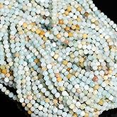 Song Xi 120pcs 3mm Natural Amazonite Gemstone Beads Faceted Round Loose Stone Beads for Jewelry Making