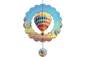 J-Fly Hanging Decor Outdoor,Outdoor Garden Decor,Wind Spinners Outdoor Colorful Hot Air Balloon Hanging Decor,Ornaments Kinetic Yard Art, Unique Gifts for Women,Family,Friends
