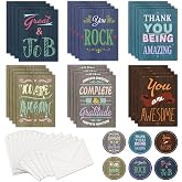 24 You Are Awesome Cards with Envelopes,Encouragement Notecards for Appreciation and Recognition-You Rock,You Are Awesome, Gr