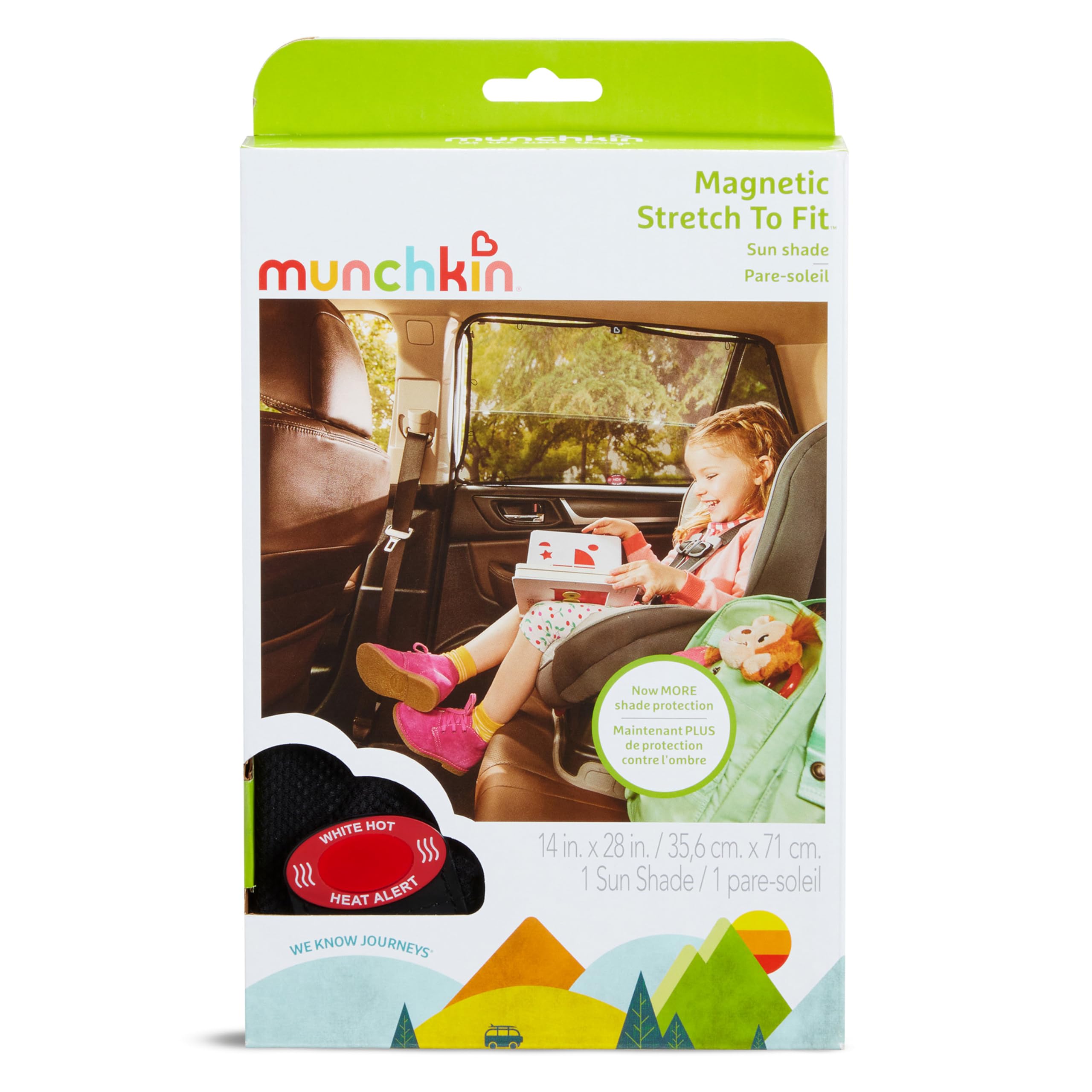 Munchkin Brica Magnetic Stretch to Fit? Sun Shade, Black, 1 Pack
