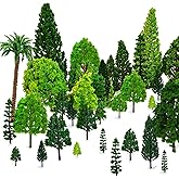 29pcs Mixed Model Trees OrgMemory 1.5-6 inch(4-16 cm), Ho Scale Trees, Diorama Models, Model Train Scenery, Architecture Tree