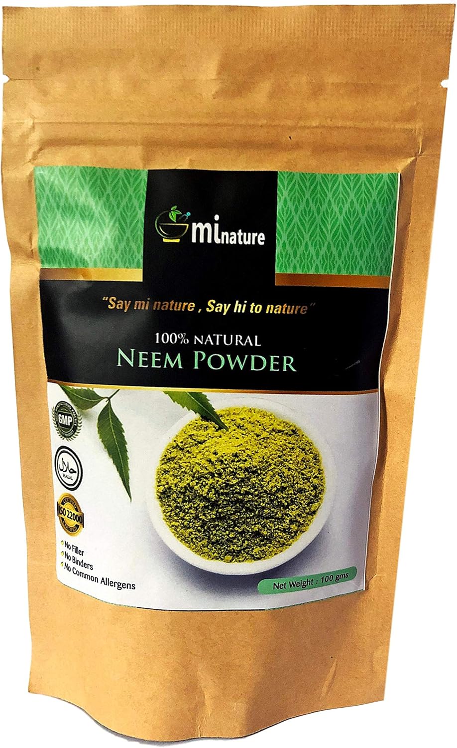 Neem Powder 100 Natural GMP Halal GMP ISO Cert 100g Premium Grade