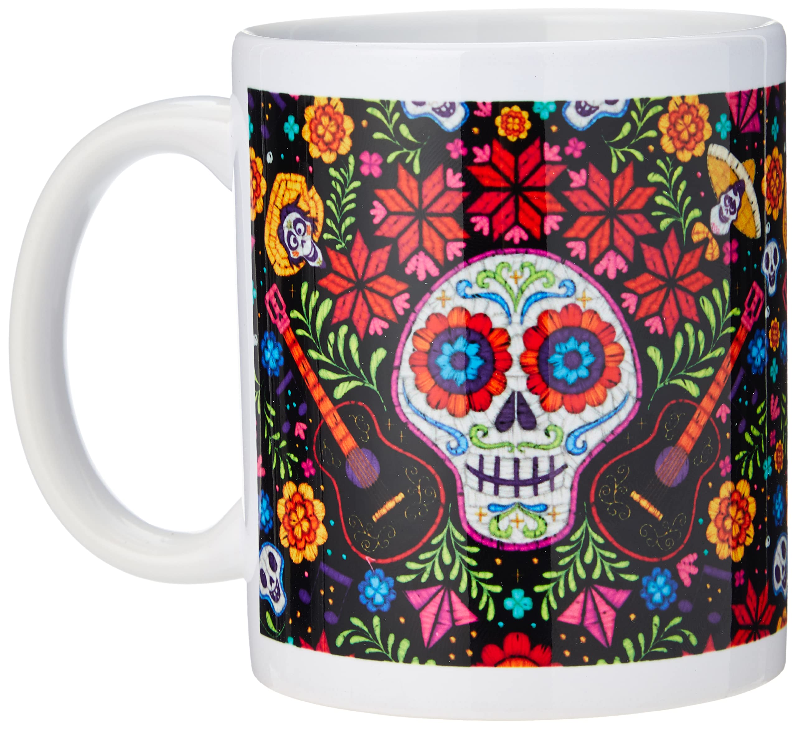 Coco MG24921 Coffee Embroidered Skull Mug, Ceramic, Multi-Colour