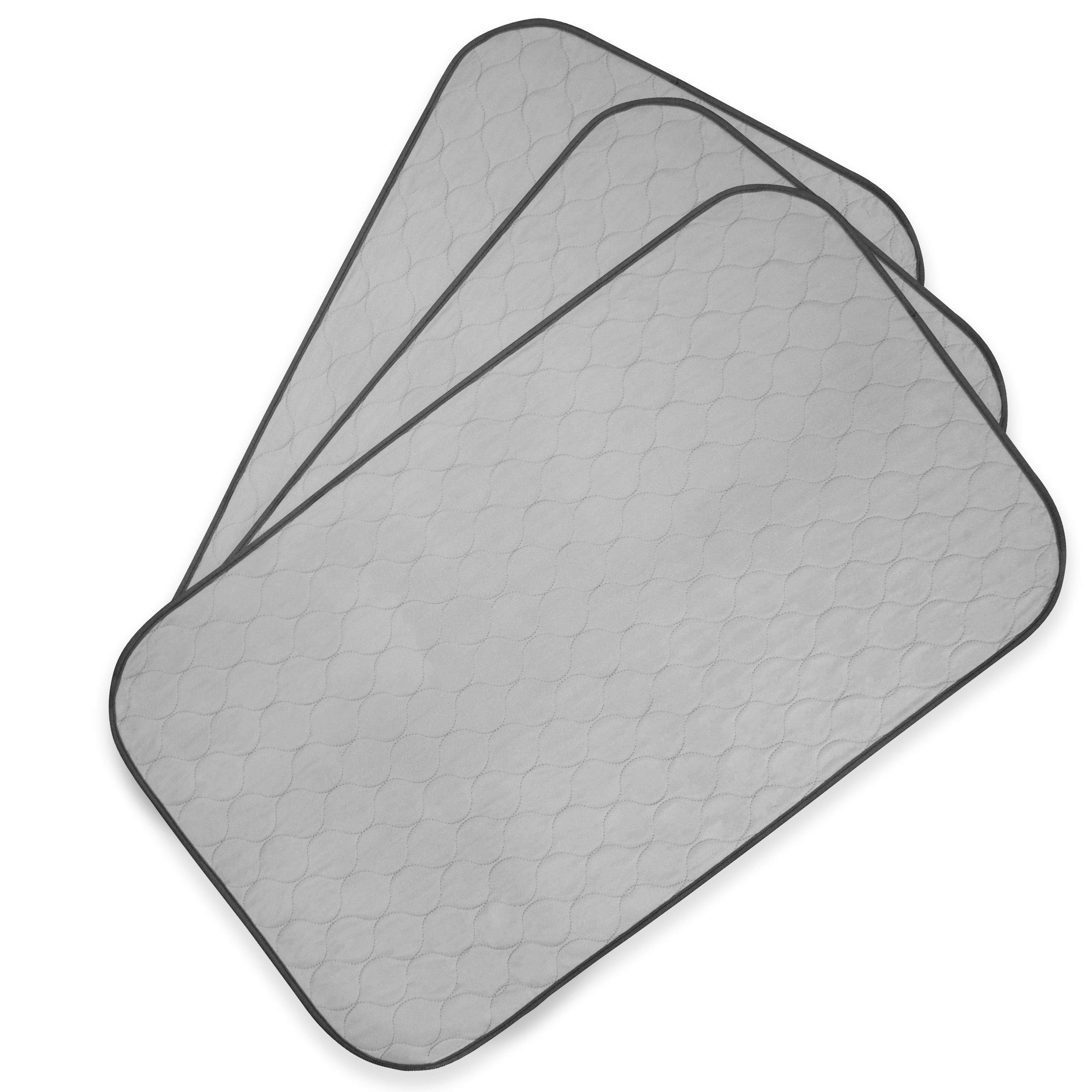 Photo 1 of ***ONLY ONE***Pet Magasin Highly Absorbent Reusable Washable Pet Training Pads with Waterproof Bottom (Pack of 3) Grey Fit Standard Cage, M 33x20 (3pack)
