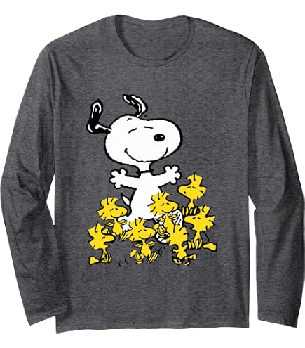 Amazon.com: Snoopy & Woodstock Riding Bike Long Sleeve T-Shirt