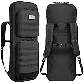 CVLIFE 30" 34" Soft Rifle Case Gun Backpack, Double Rifle Backpack Gun Bag Gun Case Covert Bug Out Bag, with Lockable Zipper for Hunting Shooting