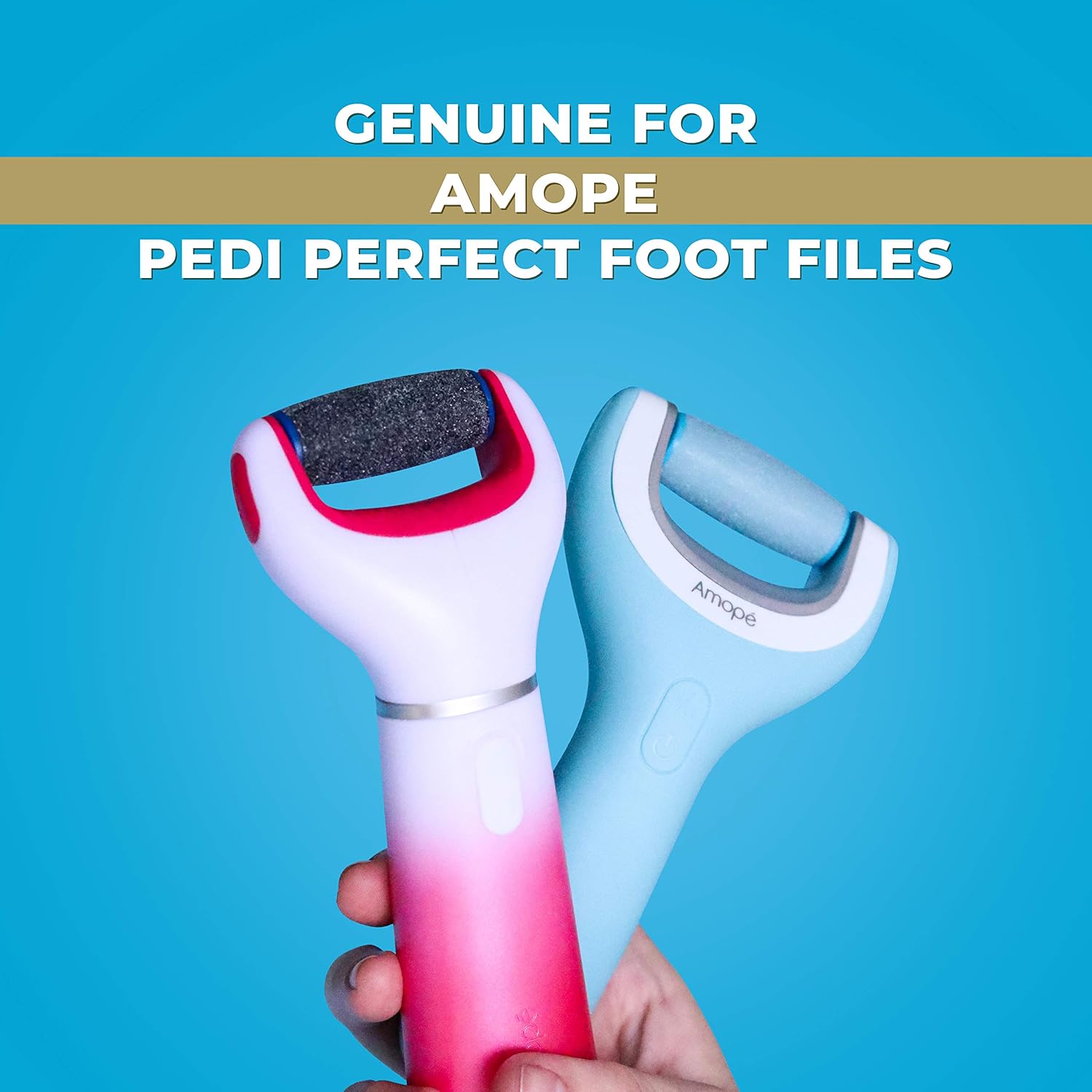 Amope Pedi Perfect Electronic Foot File Refills, Extra Coarse Rollers for Feet, Removes Hard and Dead Skin - 2 Count: Health & Personal Care