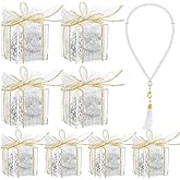 Landical 8 Set Ramadan Eid Gifts Islamic Prayer Beads Muslim Party Favors Pearl Prayer Beads Islamic Wedding Gifts for Ramadan Eid Tasbih Hajj Umrah Baby Shower for Women Men(White)