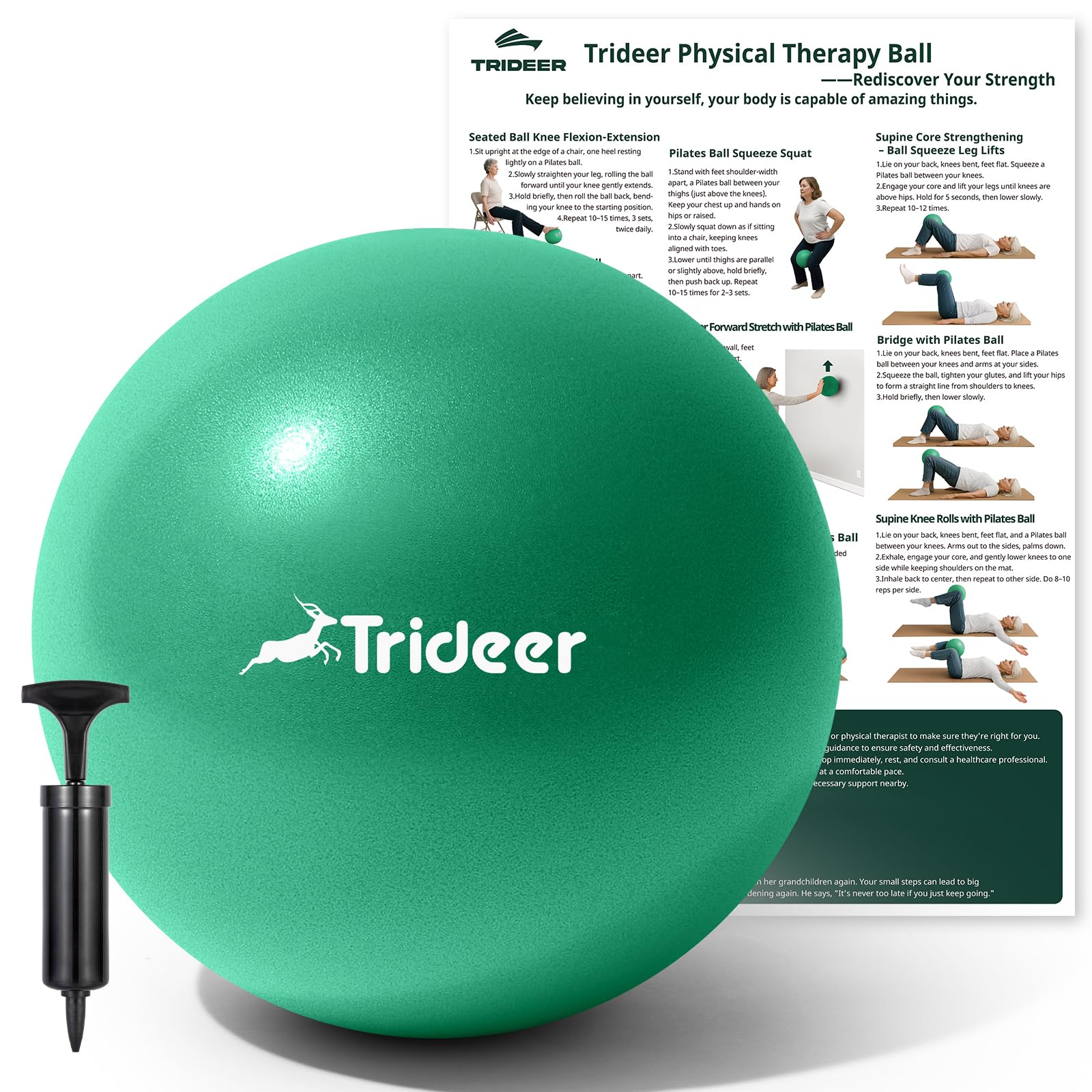 Photo 1 of Trideer Exercise Balls Physical Therapy, 9 Inch Pilates Ball Between Knees for Physical Therapy, Mini Exercise Ball - Yoga Ball, Small Workout Balls for Core Strength and Back Support with Pump&Guide