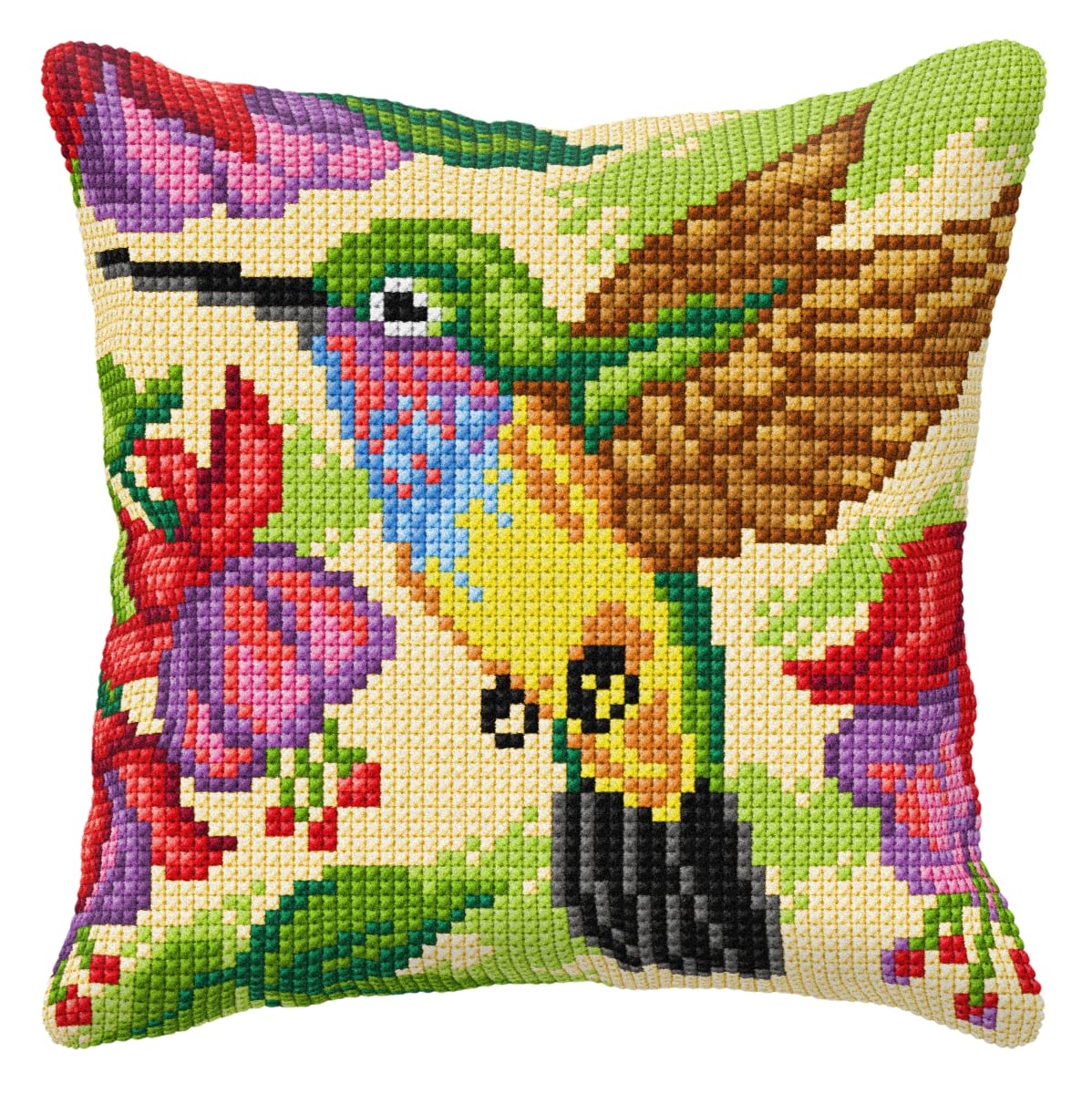 Orchidea Cushion Cross Stitch Kit, Humming Bird, 40 x 40cm