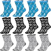 Breathffy 12 Pairs Cross Country Socks Novelty Running Mid-tube Socks Sports Christmas Gifts for Men Women Birthday