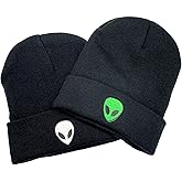 RNEFNQS 2 Pack Skull Beanie Winter Slouchy Knit Hat for Men Women Couples