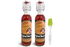 Captain Rodney's Boucan Pepper Glaze 18oz (Pack of 2) Bundle with PrimeTime Direct Silicone Basting Brush in a PTD Sealed Bag