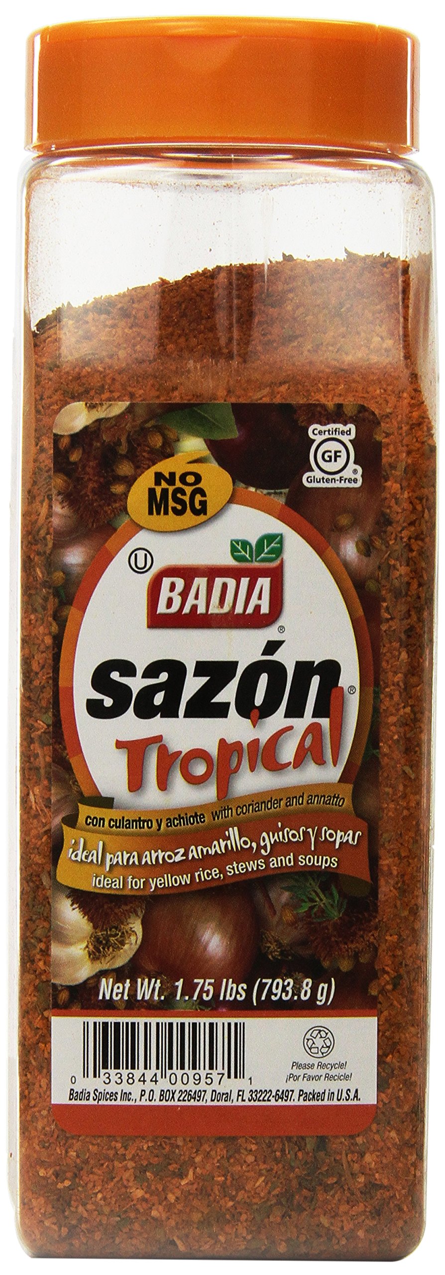 Badia Sazon Tropical Seasoning, 1.75 Pound (Pack of 6