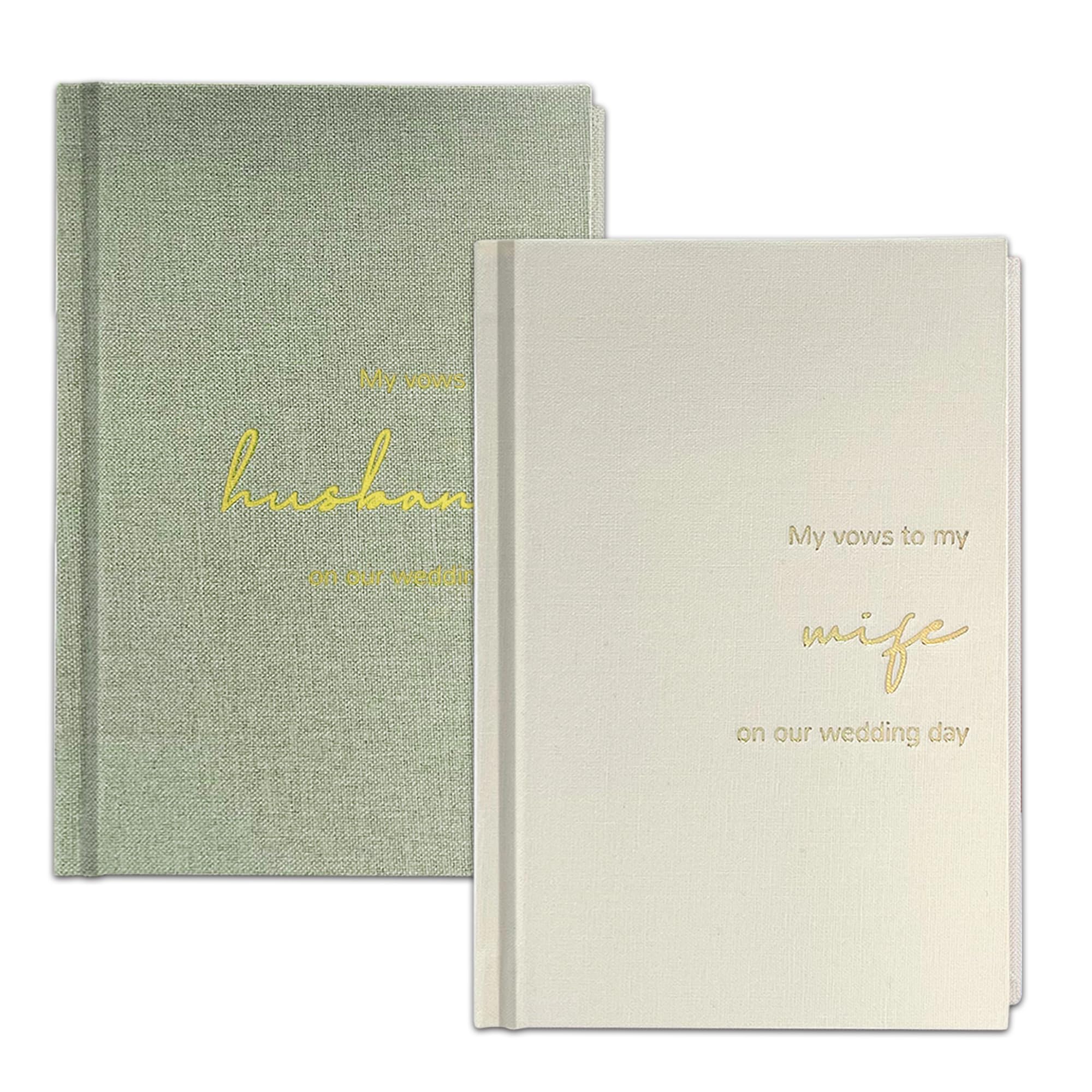 Photo 1 of GroomBrideGifts Wedding Vow Books, Linen Hardcover Vow Books His and Hers with Lined Pages for Bride and Groom Ceremony Vows Renewal Wedding Must Haves(Husband&Wife)