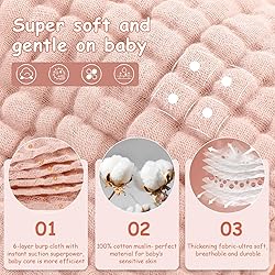 Looxii Muslin Burp Cloths 100% Cotton Muslin Cloths