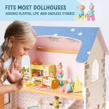 Giant bean Wooden Family Dolls Set of 7 for Dollhouse Pretend Play view 6