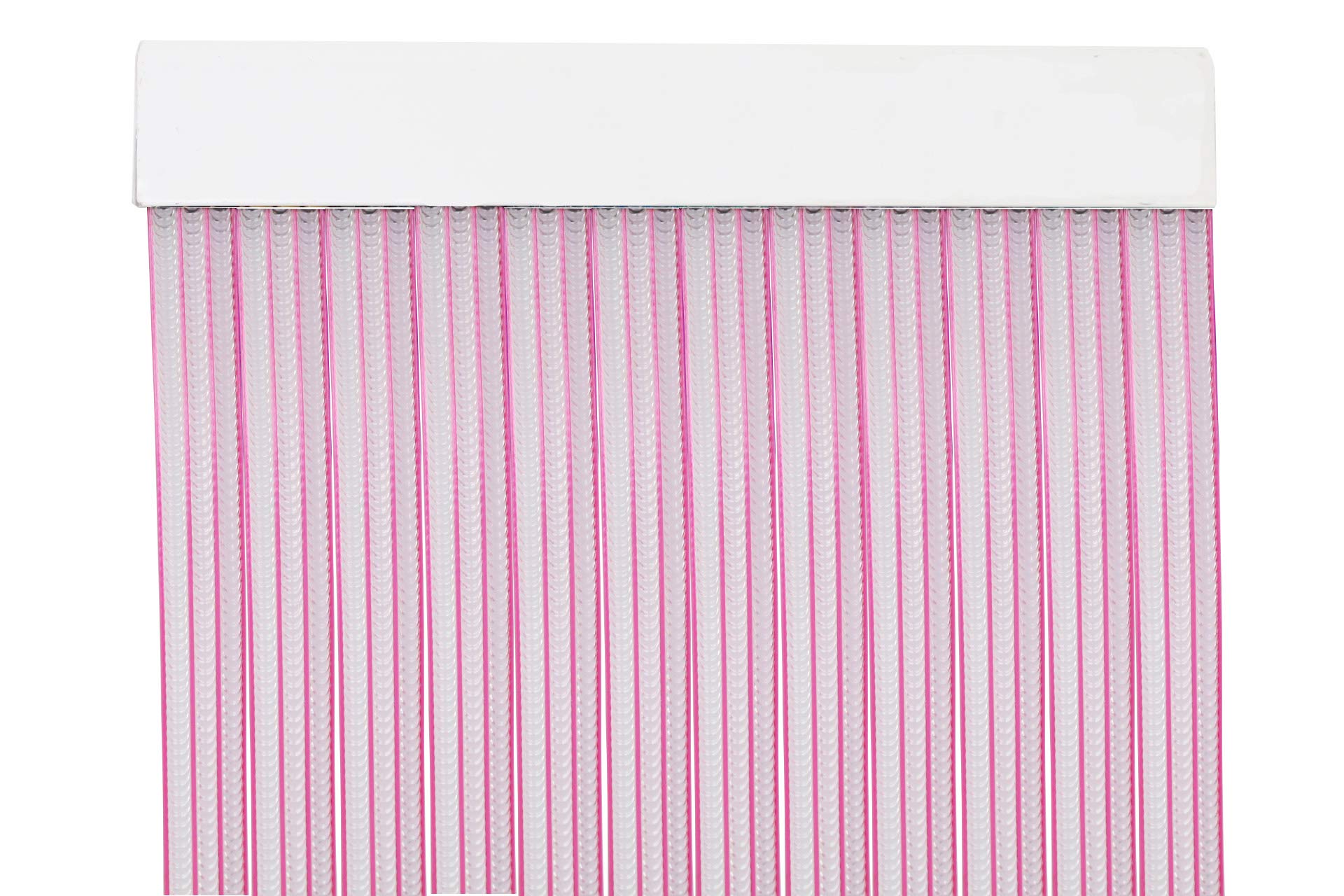 MercuryTextil P69 PVC Door Curtain 210 x 90 cm Transparent+Edge Pink