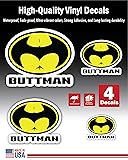 4-Piece 4 Sizes Buttman Vinyl Decal Set