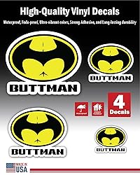 4-Piece 4 Sizes Buttman Vinyl Decal Set